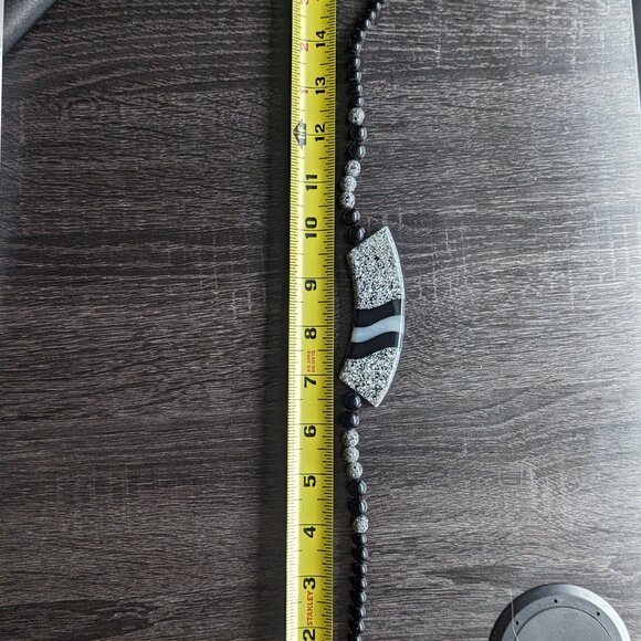 Karla Jordan Black and White Abstract Necklace - Picture 9 of 10